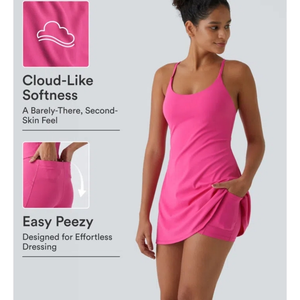 Halara SoftlyZero Plush Backless Active Dress-Easy Peezy Size M NWT